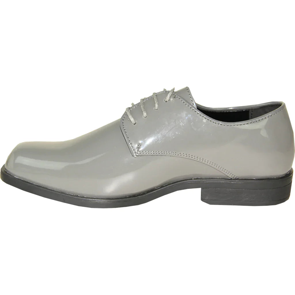 VANGELO Men Dress Shoe TUX-1 Oxford Formal Tuxedo for Prom & Wedding Grey Patent-4