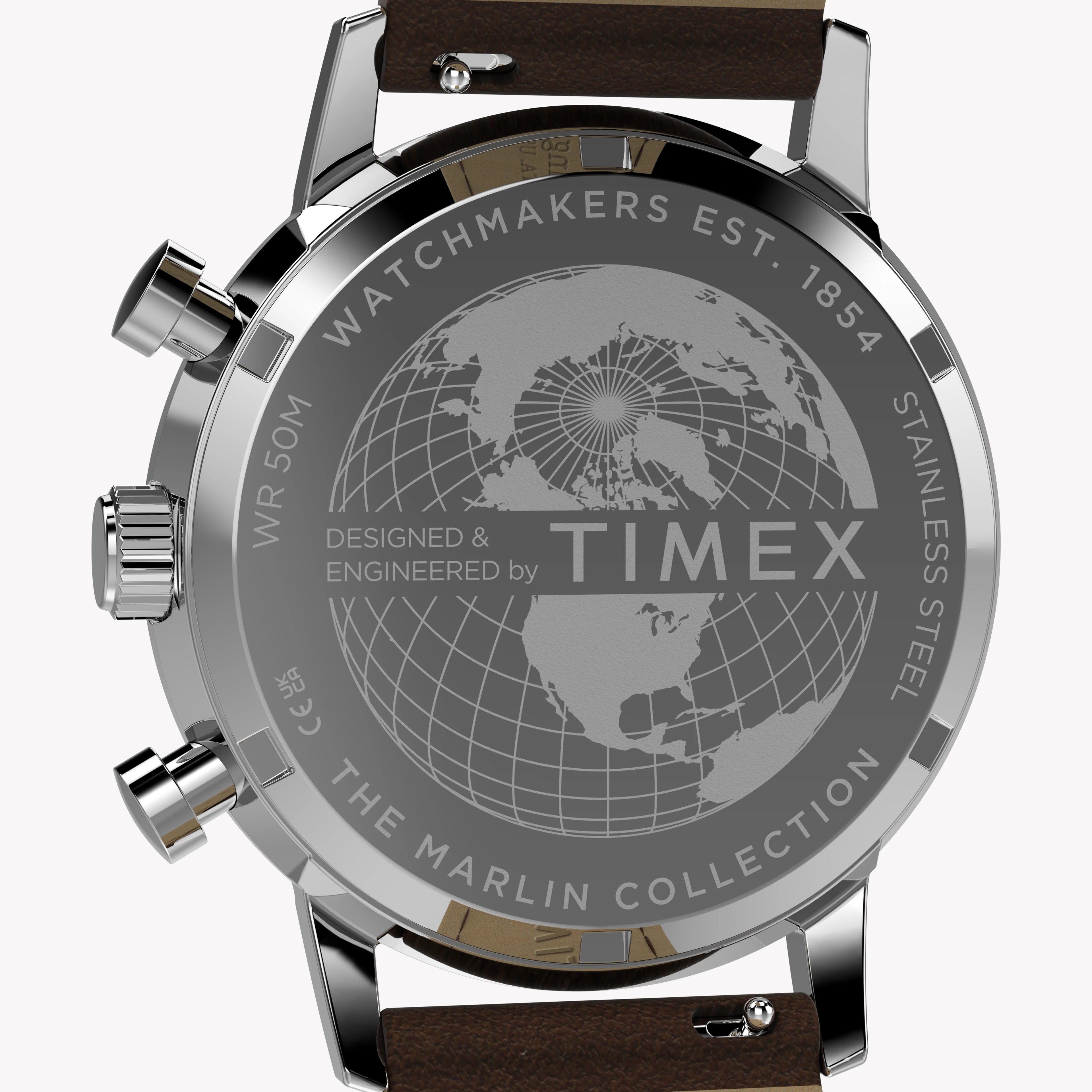 TIMEX Men's Silver-Tone SS, Brown Leather Watch | TW2Y66600-4