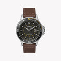 Timex Men's Brown Leather Watch, Gray Dial | Tw4b15100-0