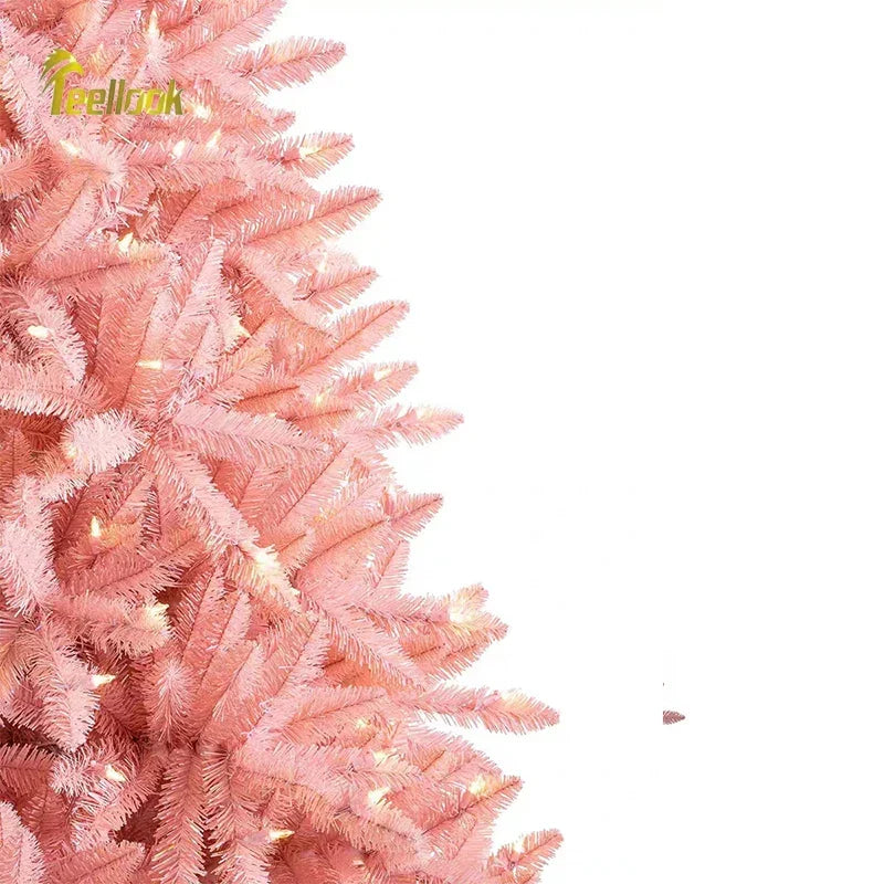 Christmas Tree Pink PVC Luminous with LED Lights