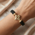 Textured Gold Clover Braided Bracelet