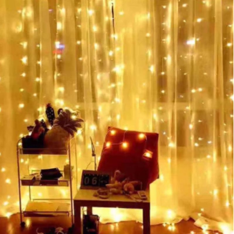 Christmas Lights Curtain Garland(Warm White)