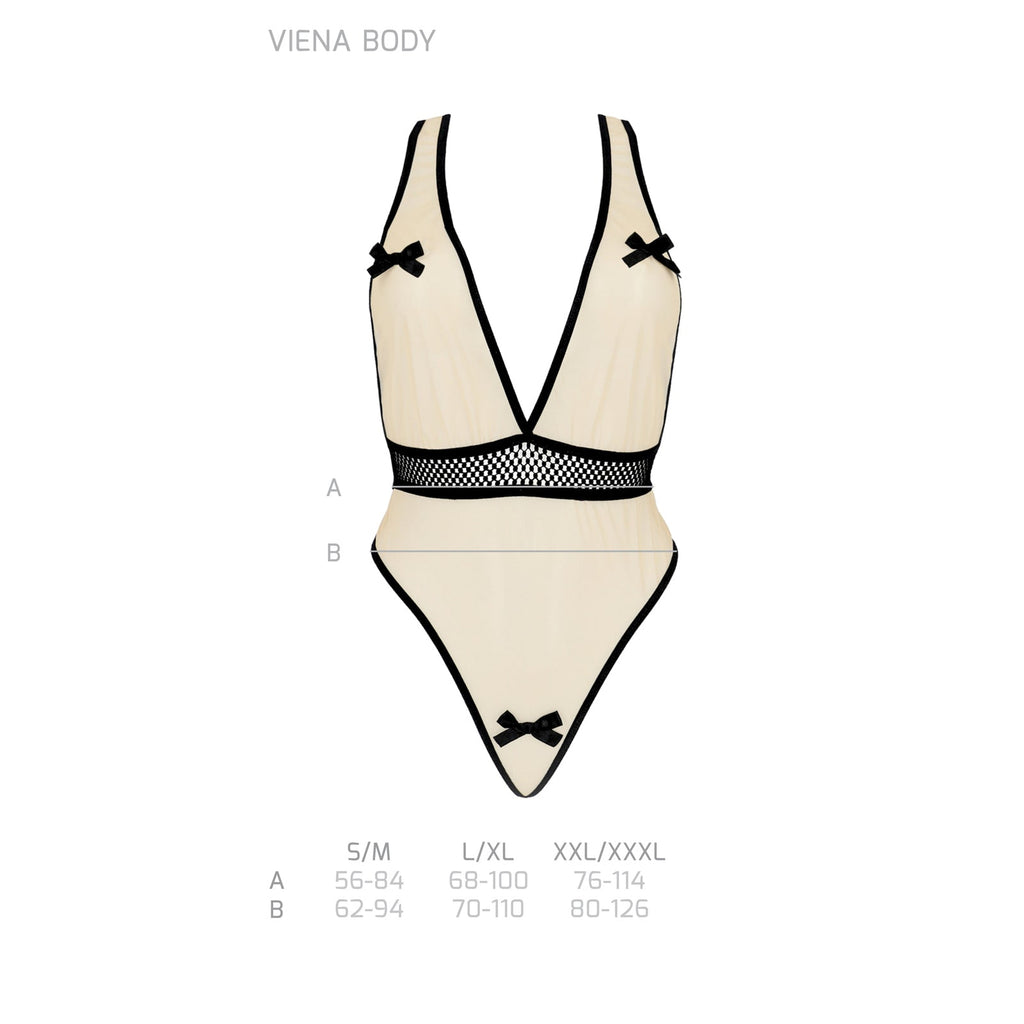 Sheer Mesh Deep V-Neck Bodysuit Passion Viena-2