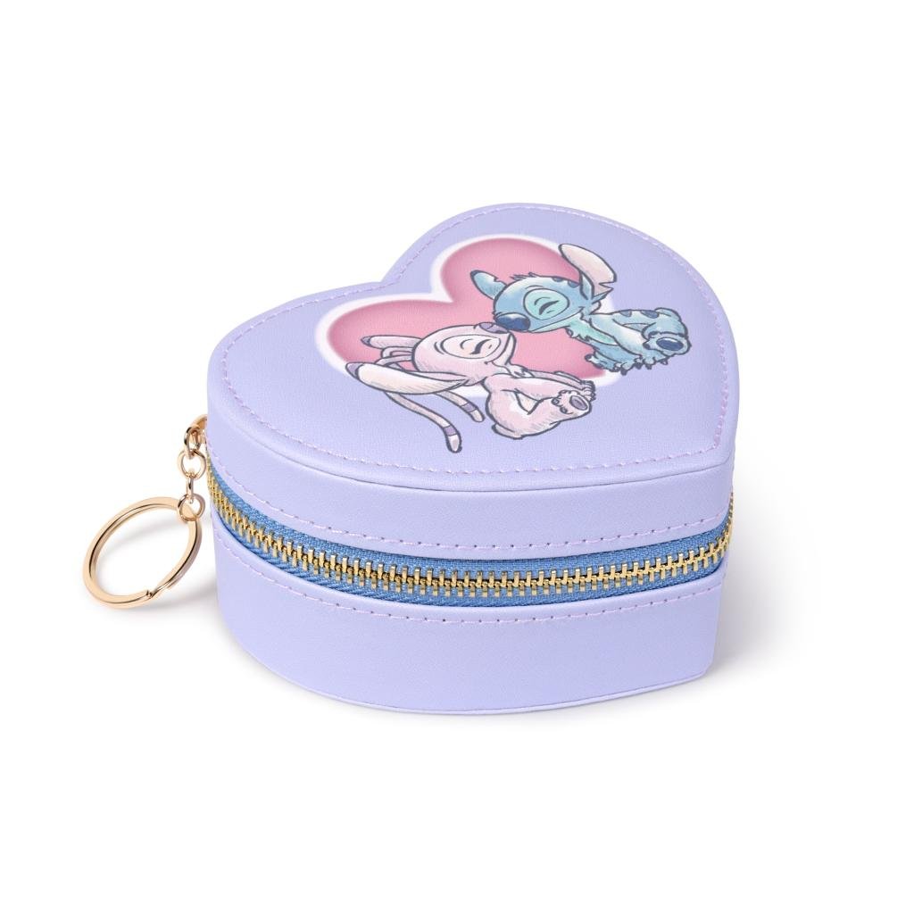 Disney Stitch & Angel Zip Up Love Heart Jewellery Box-2