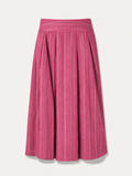 Maxi skirt with pockets Organic Linen Pink stripe – Valery | No More Nobody-0