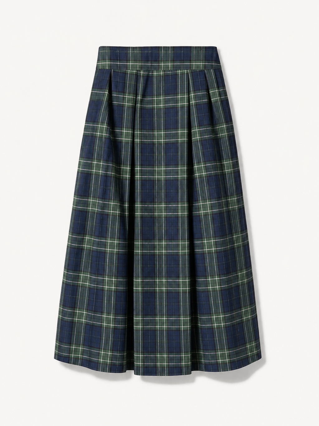 Maxi skirt with pockets Green Check Irish Linen – Valery | No More Nobody-0