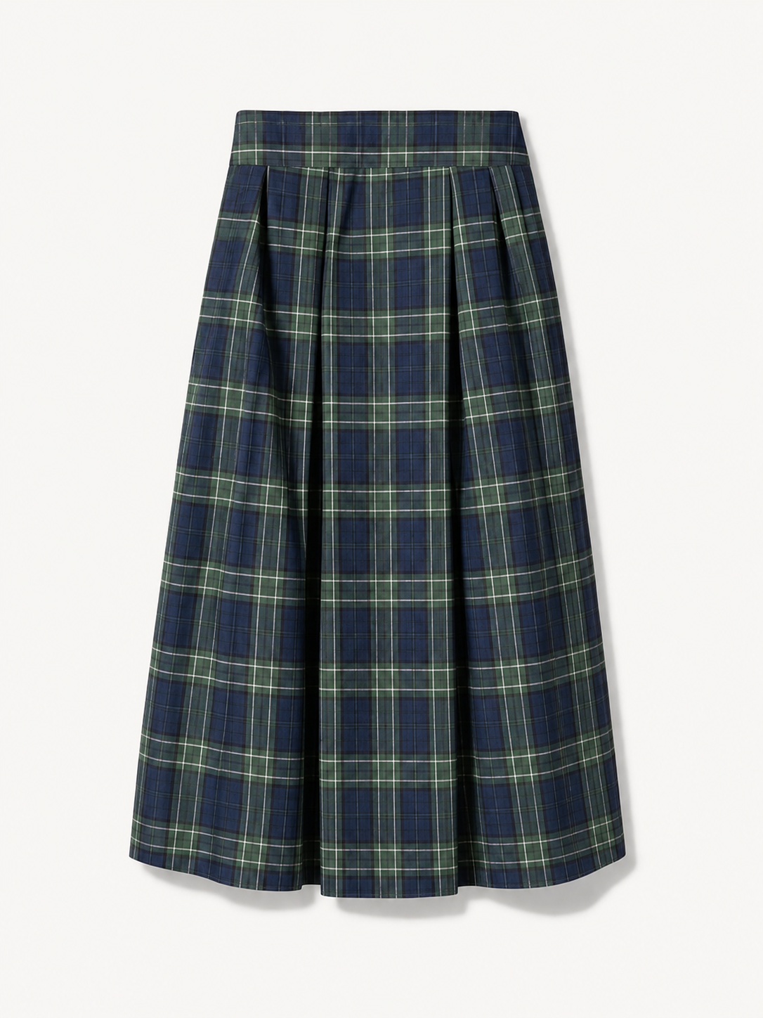 Maxi skirt with pockets Green Check Irish Linen – Valery | No More Nobody-0