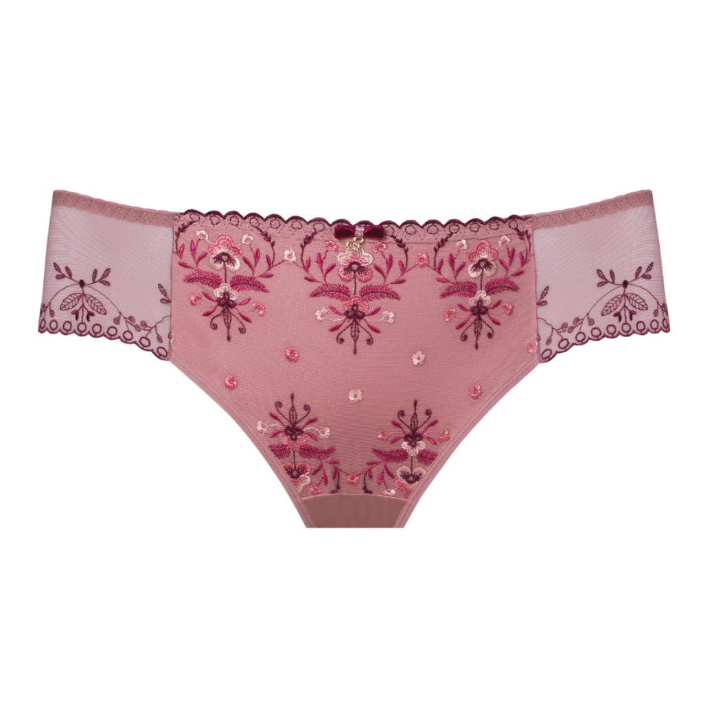Sheer Mesh Tulle Embroidered Brief Panty Viola-2