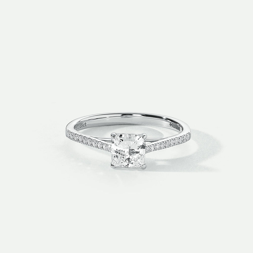 Vivian | 9ct White Gold 0.80ct tw Princess Cut Lab Grown Diamond Engagement Ring