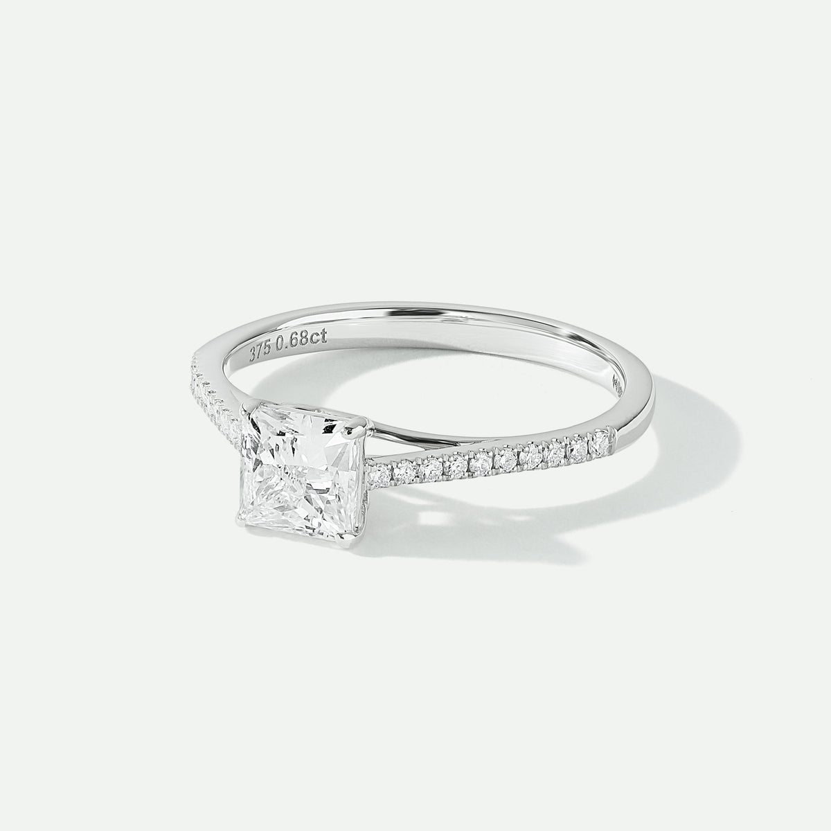 Vivian | 9ct White Gold 0.80ct tw Princess Cut Lab Grown Diamond Engagement Ring