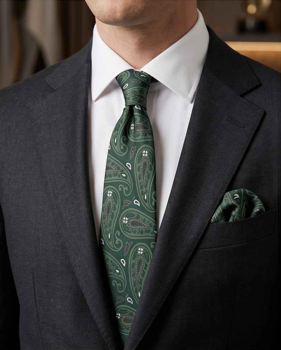 Emerald Paisley Luxury Tie Gift Set-1