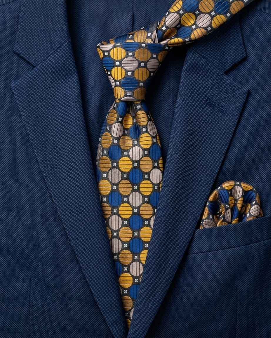Geometric Circles Tie & Cufflink Set-3