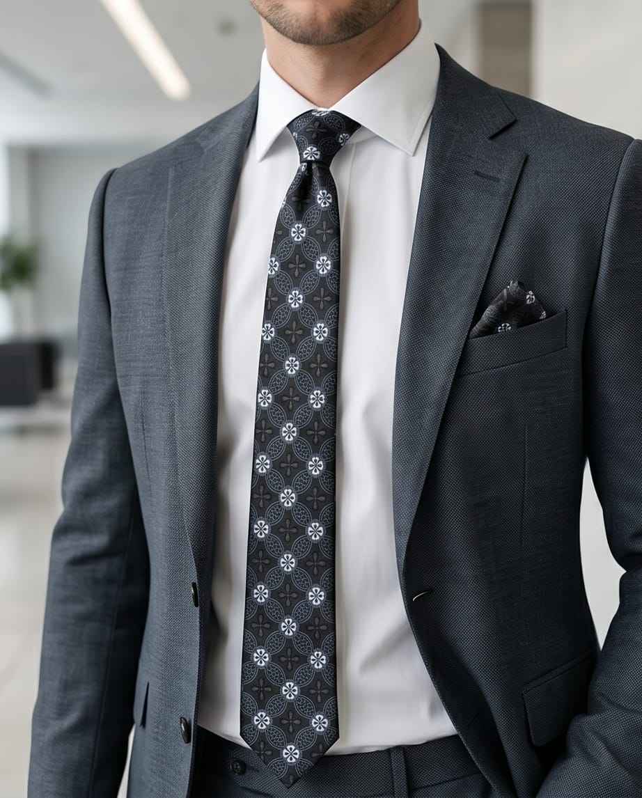 The "Midnight Bloom" Tie & Cufflink Set-2