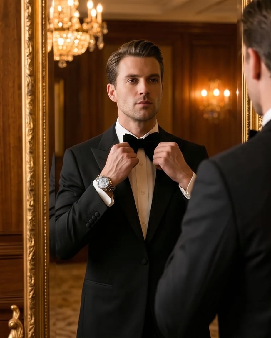 Classic Black Velvet Tuxedo Bow Tie-3