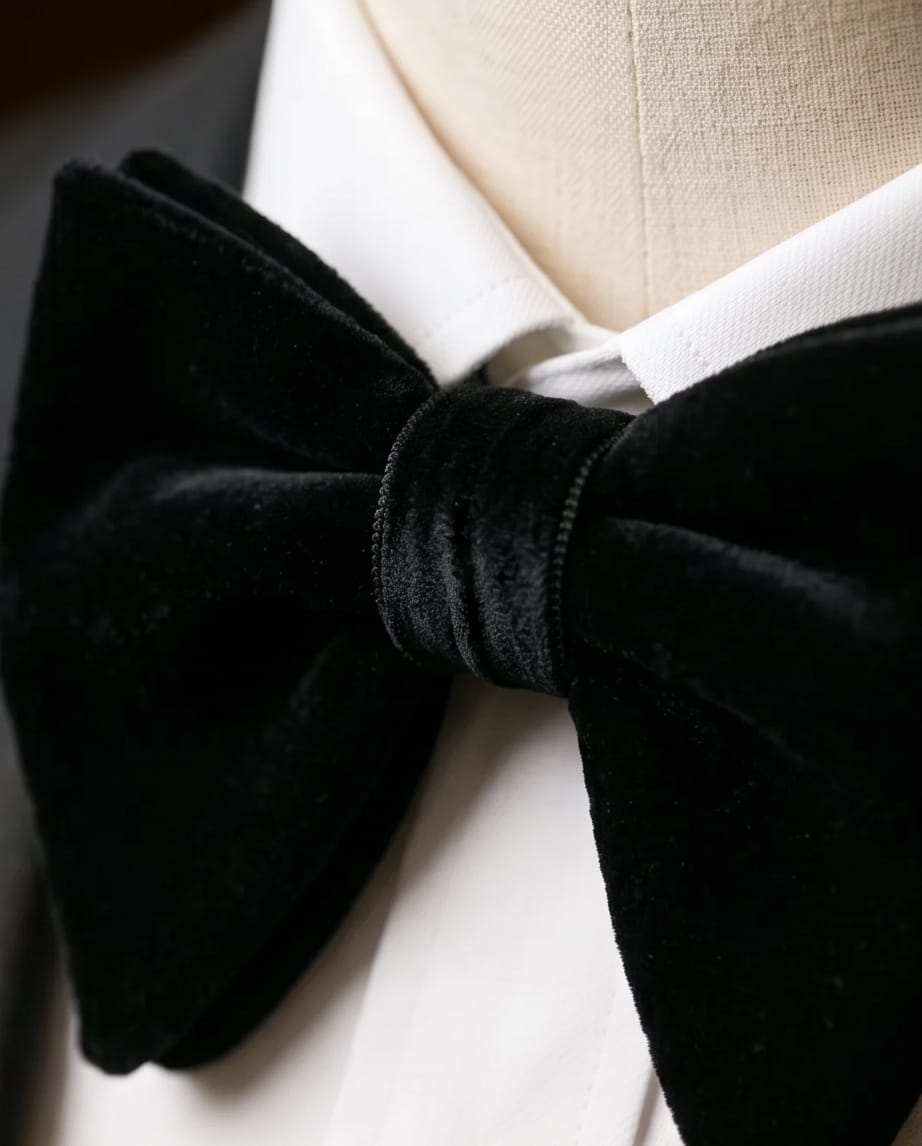 Classic Black Velvet Tuxedo Bow Tie-2