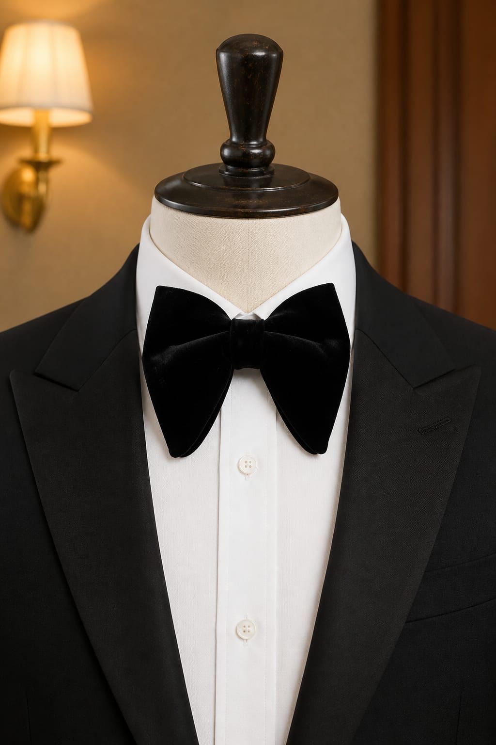 Classic Black Velvet Tuxedo Bow Tie-1
