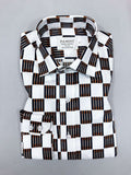 White Black/orange Square Slim Fit Shirt-0