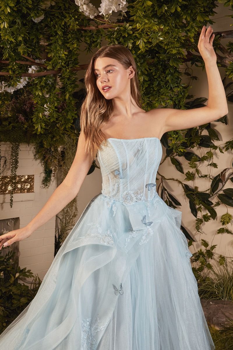 Strapless Layered Tulle Ballgown-4