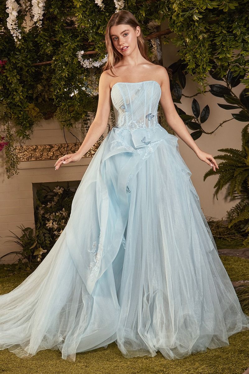 Strapless Layered Tulle Ballgown-3