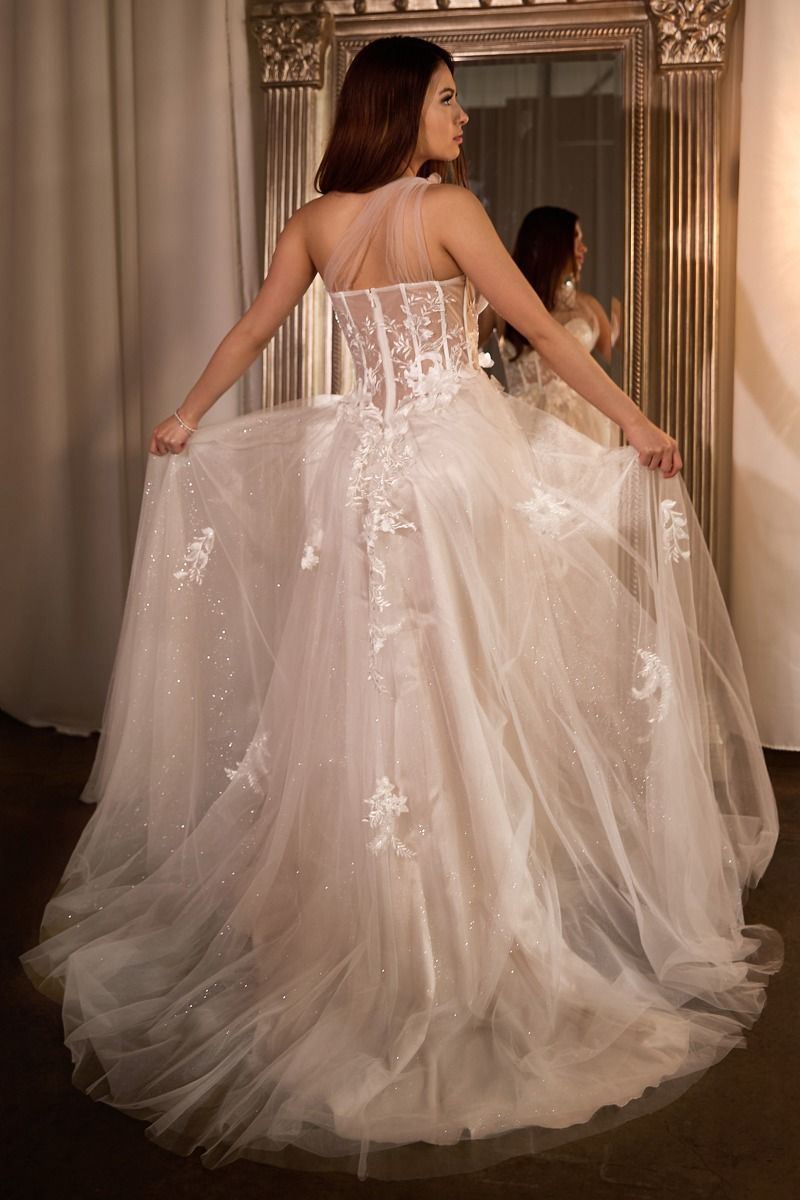 One Shoulder A-Line Bridal Gown-1