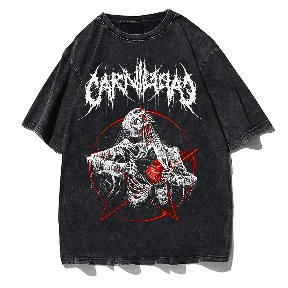 Gothic Demon Anime Print T-Shirt Women Y2K Harajuku Streetwear-0