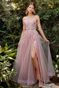 Fluttering Butterfly Applique A-Line Gown-0