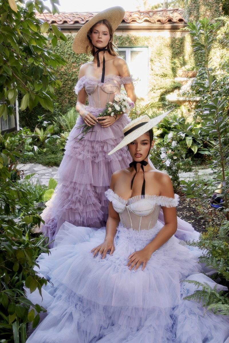 Rhinestone Corset Ruffle Gown-4