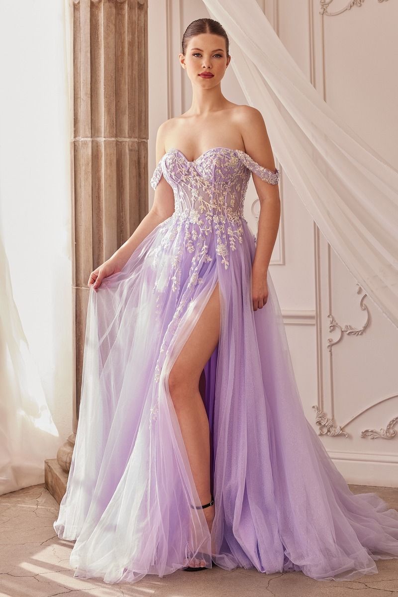 Off The Shoulder A-Line Layered Gown-0