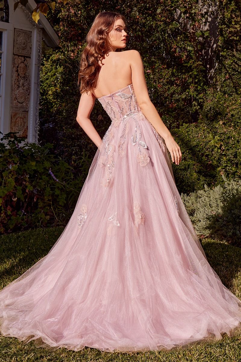 Strapless Blue Ball Gown-1