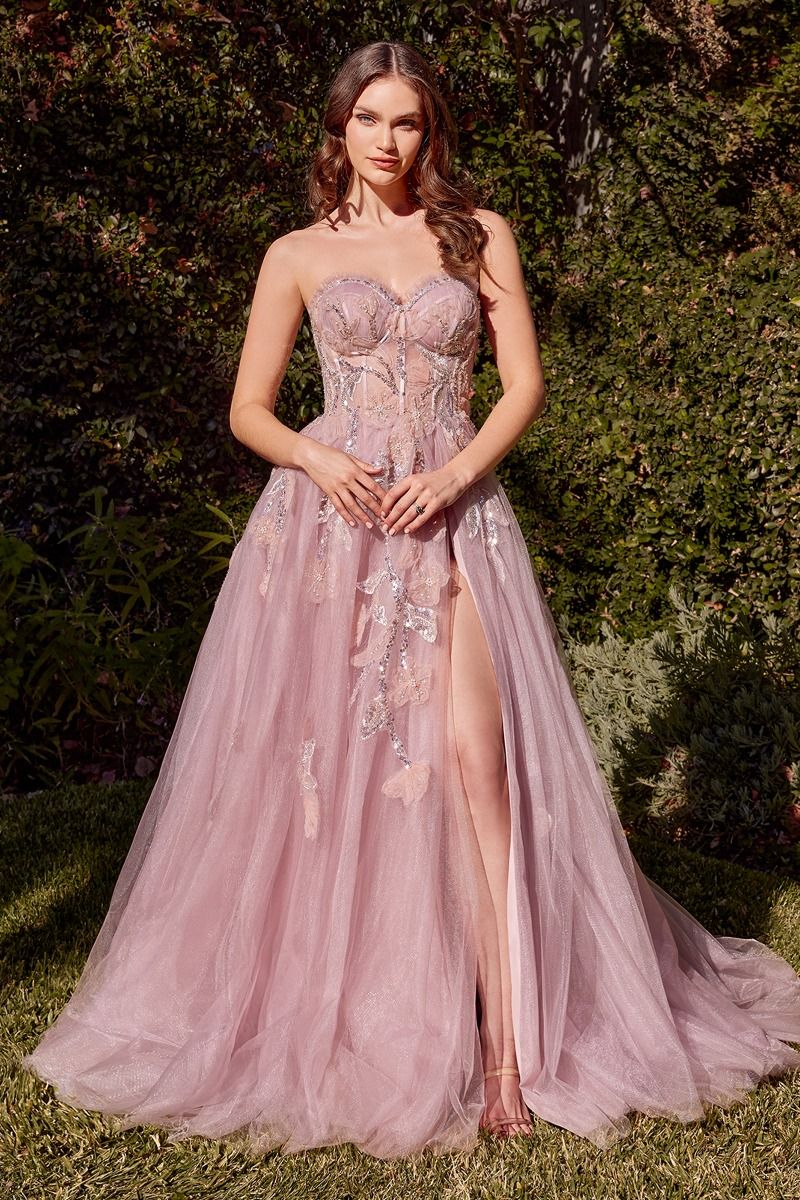 Strapless Blue Ball Gown-0