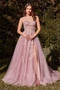 Strapless Blue Ball Gown-3