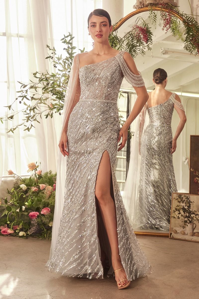 Glimmering Beaded Sheath Gown-2