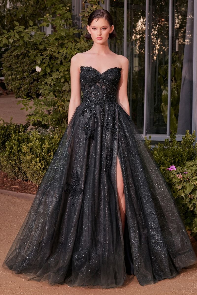 Strapless Layered Tulle Ball Gown-4