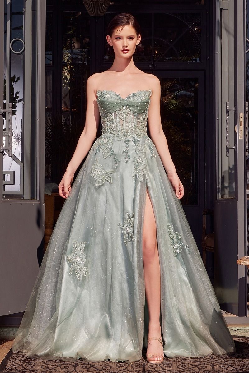 Strapless Layered Tulle Ball Gown-3