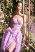 Tulle Daisy Asymmetric A-Line Gown-3