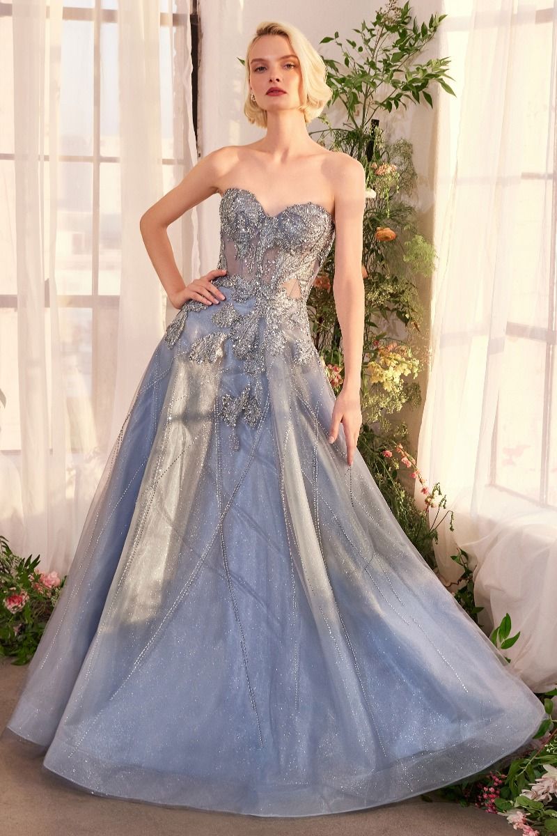 Strapless Embellished Tulle Ball Gown-3