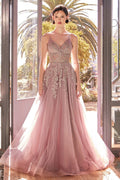 A-Line Lace & Tulle Gown-1