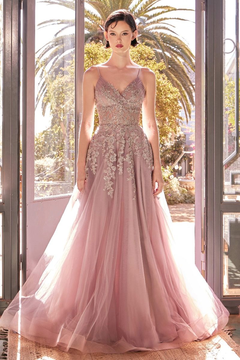 A-Line Lace & Tulle Gown-2