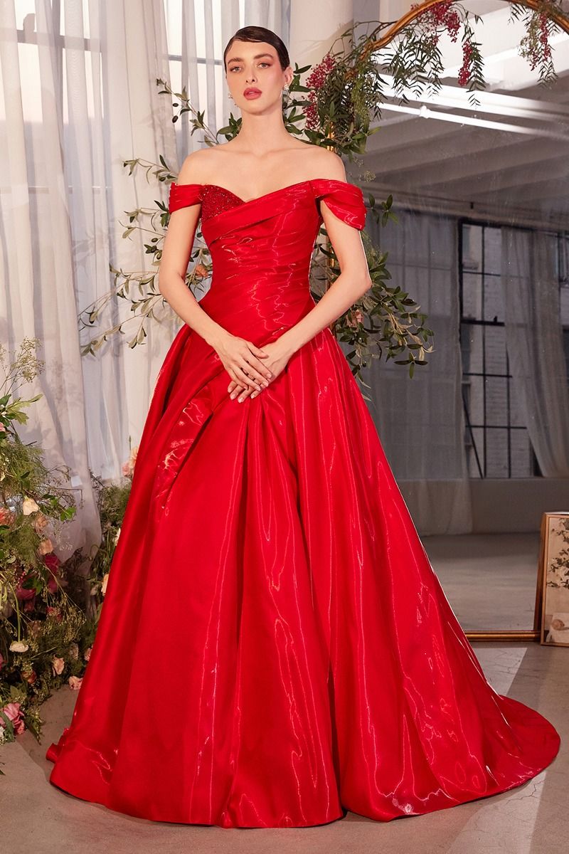 Off The Shoulder Organza Ball Gown-3