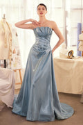 Pleated Origami Liquid Taffeta Gown-2