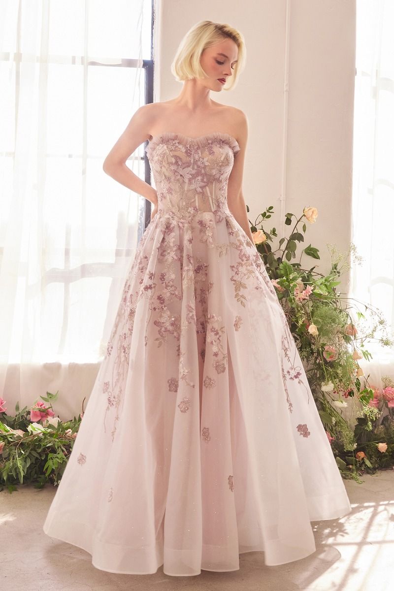 Romance Embroidery A-Line Corset Gown-3