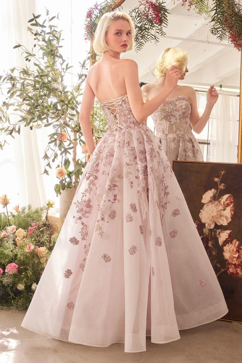 Romance Embroidery A-Line Corset Gown-2