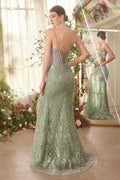 Crystal Neckline Beaded Gown-4