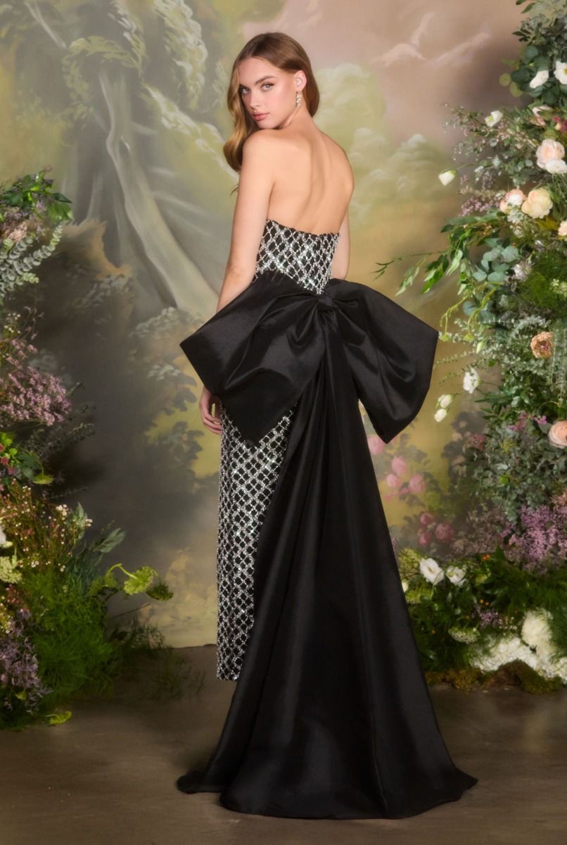 Strapless Beaded Embellishments Over Satin-4