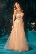 Strapless Ombre Beaded Dress-0