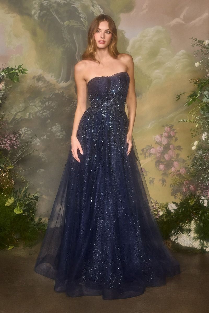 Strapless Ombre Beaded Dress-1