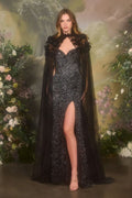 Strapless Fitted Appliqué Embellished Gown-2