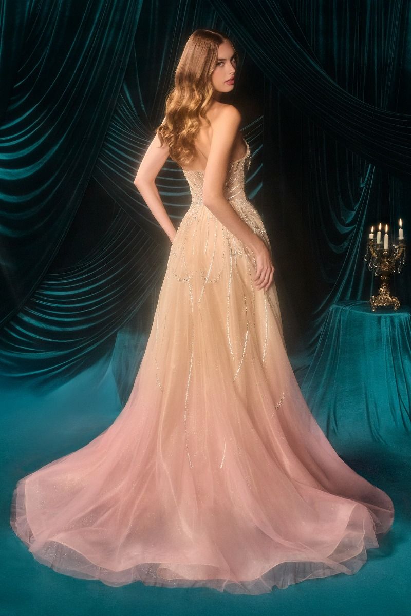 Celestial Ombre Sweetheart Gown with Sheer Overskirt-4