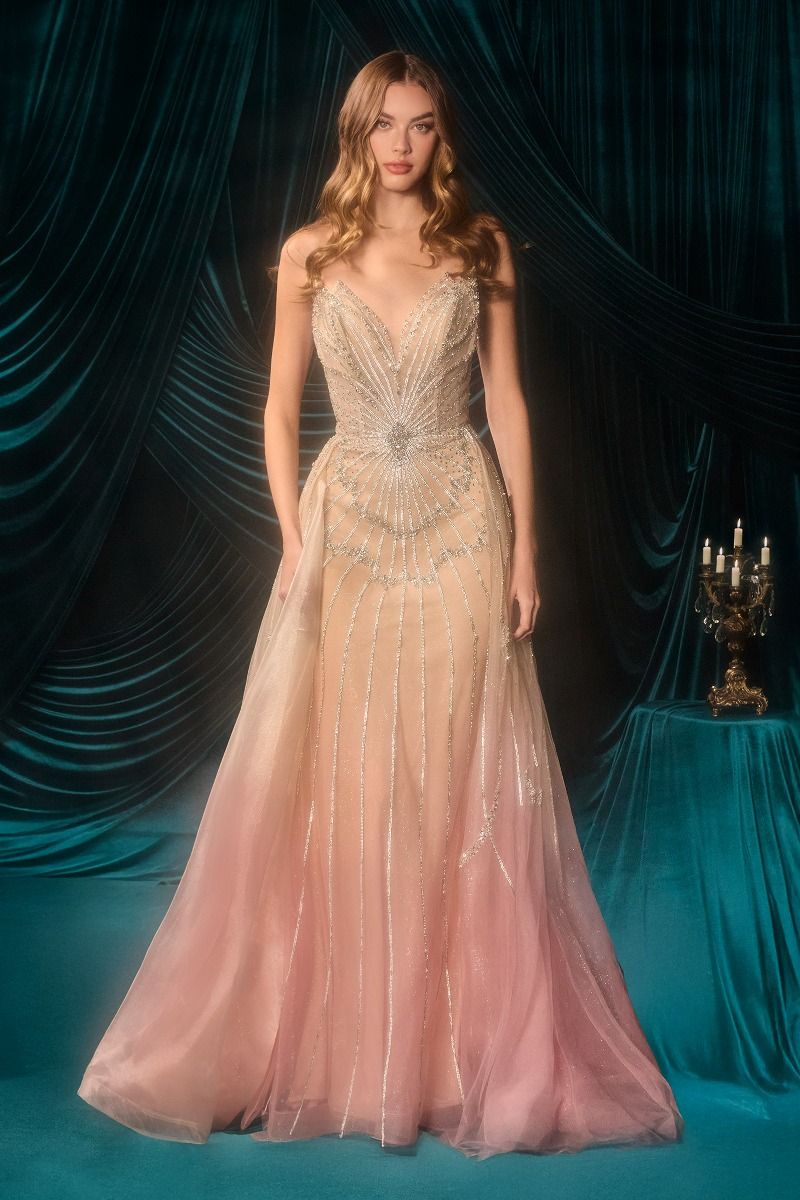 Celestial Ombre Sweetheart Gown with Sheer Overskirt-3