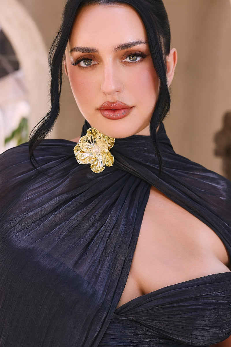 Luminescent Chiffon Scarf & Floral Accessory-3